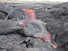 Pahoehoe lava in Hawaii