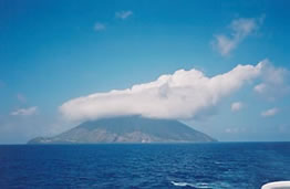 Italian volcano Stromboli from the sea in the aeolian islandsLKP